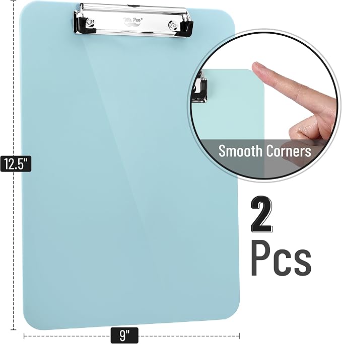 Mr. Pen- Plastic Clipboard, 12.5" x 9", 2 Pack, Clipboard Plastic | Low-Profile - Image 2