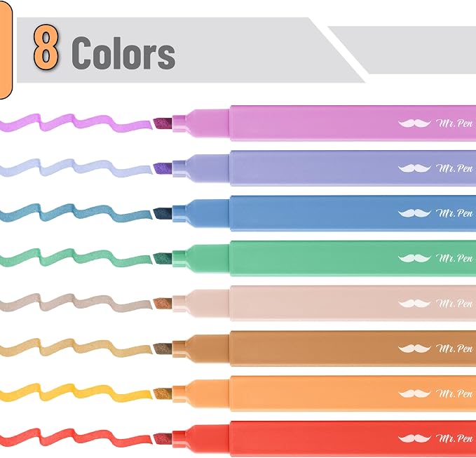 Mr. Pen- Aesthetic Highlighters No Bleed, 8 Pack, Cute Highlighters Assorted - Image 2