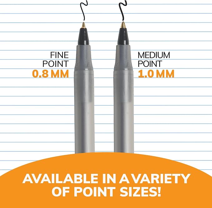 BIC Round Stic Xtra Precision Fine Blue Ballpoint Pens, Medium Point, 12-Count - Image 5