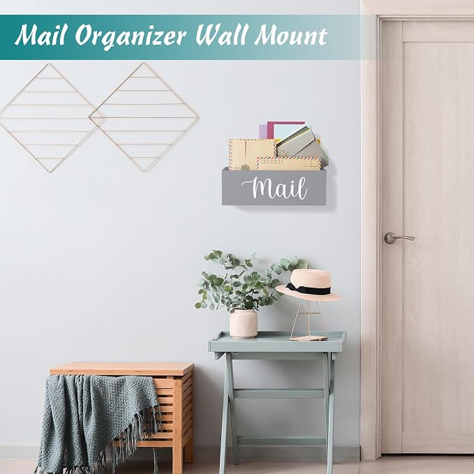 DRASTAR Mail Organizer Countertop, Mail Holder Wall Mount, Mail Sorter Organizer - Image 2
