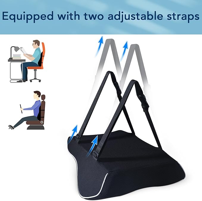 Lumbar Support Pillow for Office Chair & Car, Ergonomic Back Support Memory Foam Back Cushion with 3D Washable Cover, Relieves Back Pain for Driving, Gaming, Truck, Recliner-DeskLoop Office