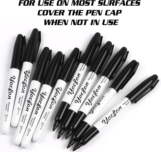 Yocfon Permanent Markers, Fine Tip, Waterproof Markers, Works On Plastic - Image 6