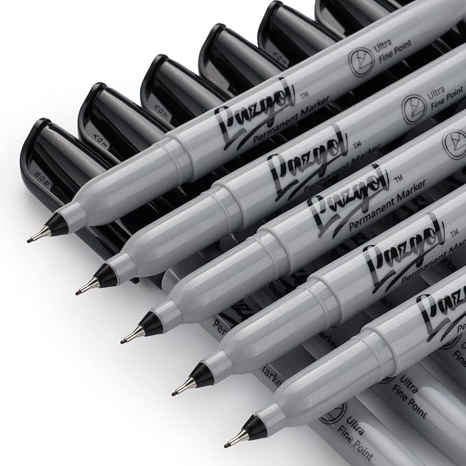 LAZGOL Permanent Markers Bulk, Ultra Fine Point, 60 Pack Black 0.4 mm Permanent - Image 5