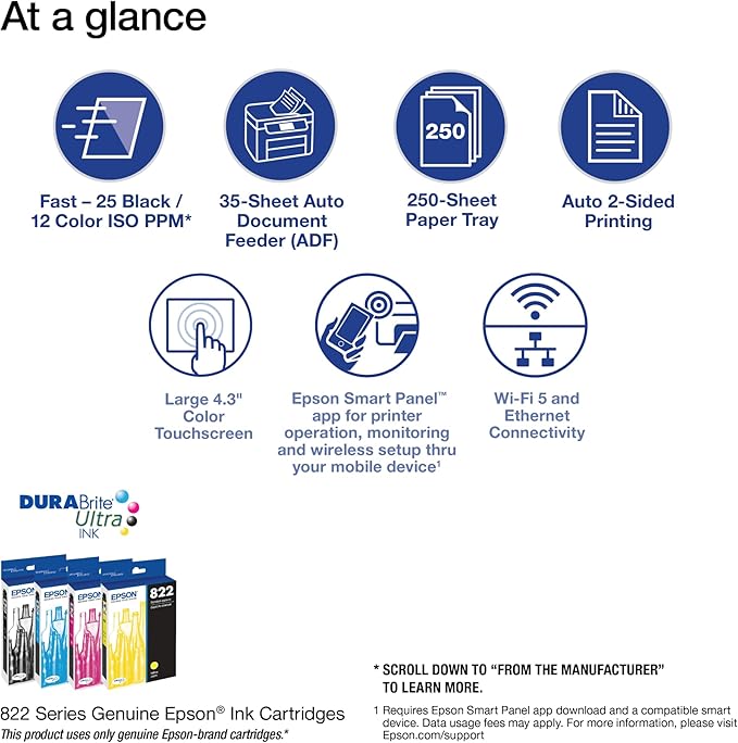 Epson® Workforce® Pro WF-4820 Wireless All-in-One Printer and EcoTank ET-2400 Cartridge-Free Supertank Printer Bundle-DeskLoop Office