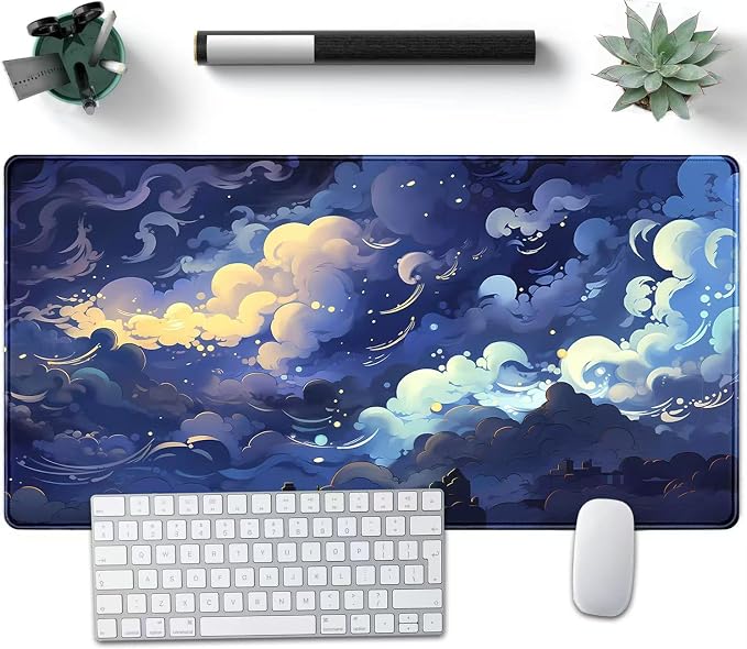 Pastel Large Mouse Pad Blue Desk Mat Aesthetic Sky Kawaii Gaming Mouse Pad XXL - Image 2