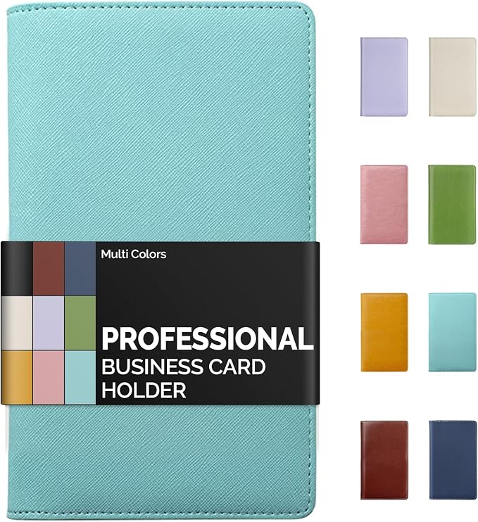 Sooez Leather Professional Business Card Book Holder Organizer, 240 Capacity by Sooez