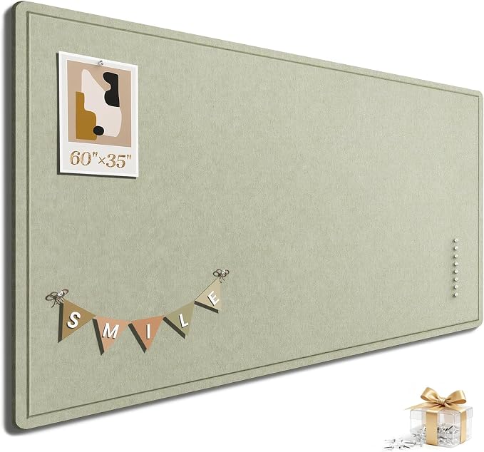 Large Bulletin Board, 60 X 35 Inches Felt Cork Board by Subeauty