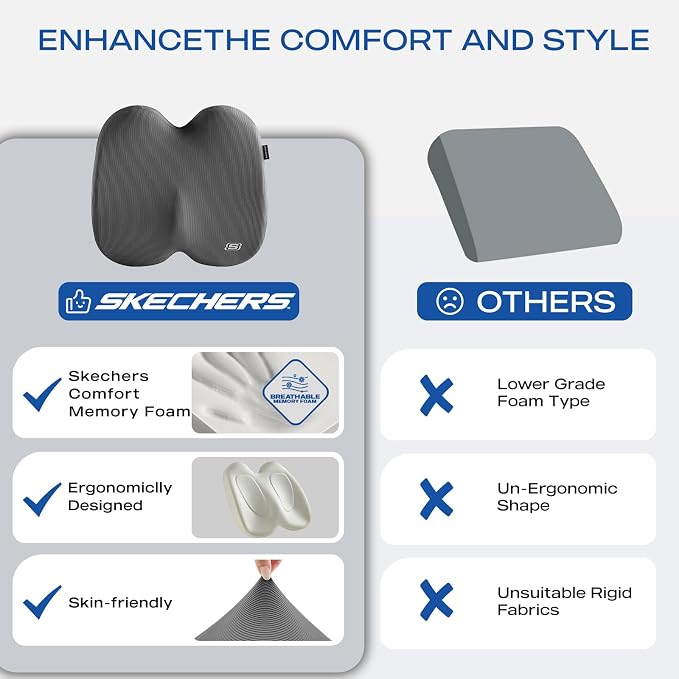 Skechers Seat Cushion, Ergonomic Memory Foam Cushion - Image 6