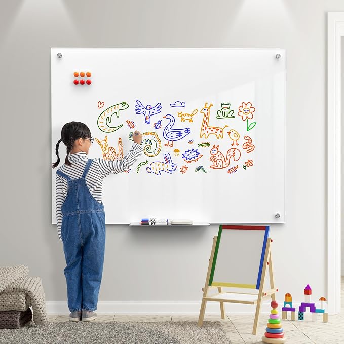MaxGear 48" x 36" Glass Whiteboard Wall Mounted - Image 8