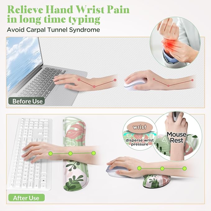 Gimars Enlarge Silky and Superfine Fabric Gel Memory Foam Keyboard Wrist Rest - Image 4