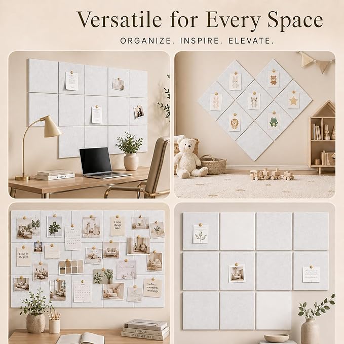 Felt Bulletin Board Tiles, Large Cork Board Alternative, 24 x 36 in | 0.35 in - Image 6