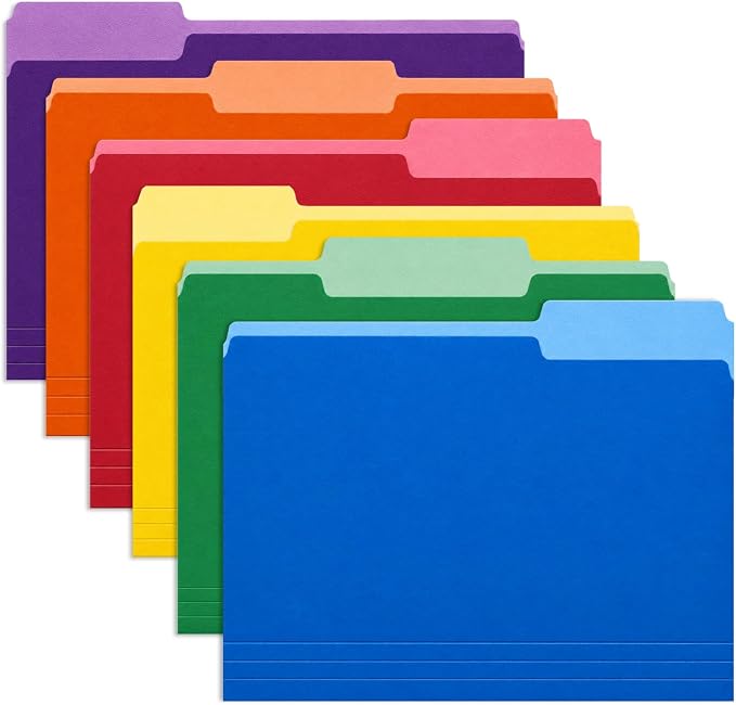 Colored File Folders, Manila Folders by Unknown