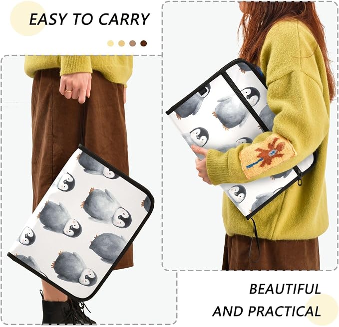 Expanding File Folder Black Penguin Accordion File Organizer 13 Pockets - Image 2