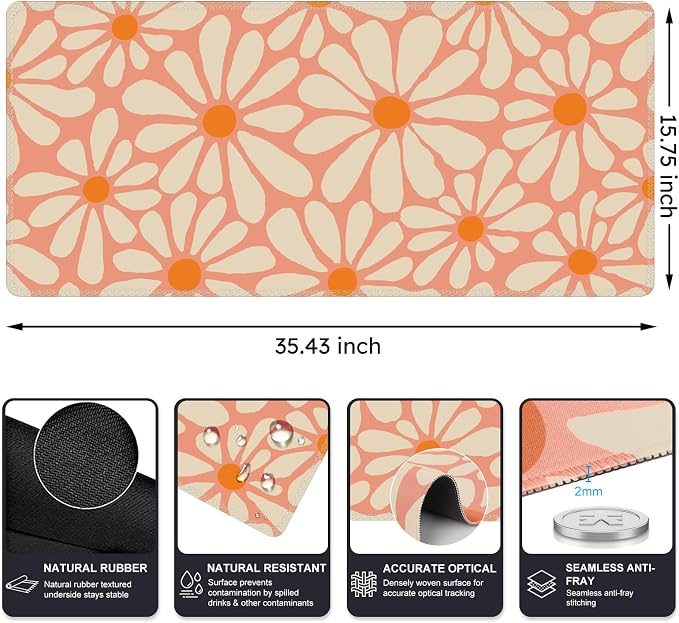 iCasso Desk Mat, Desk Matt for Desktop, Cute Desk Pad Mat, XXL Large Mouse Pad - Image 2
