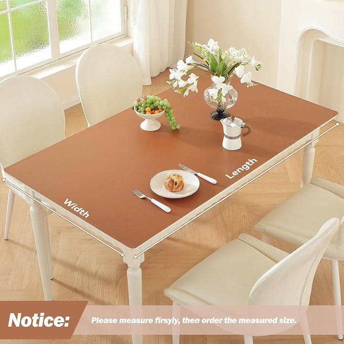 OstepDecor Brown Table Cover Protector 30 x 60 Inch, 1.5mm Thick Plastic Table - Image 2