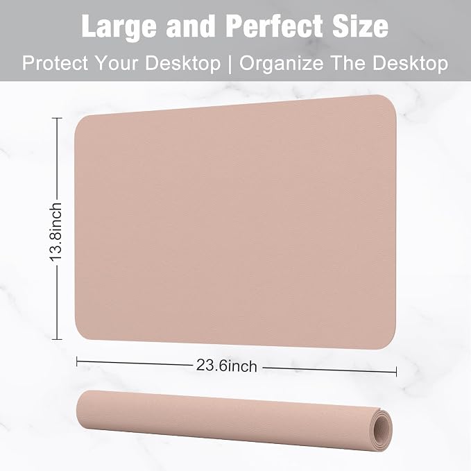 Hsurbtra Desk Pad, 23.6" x 13.8" PU Leather Desk Mat, M Extended Mouse Pad - Image 3
