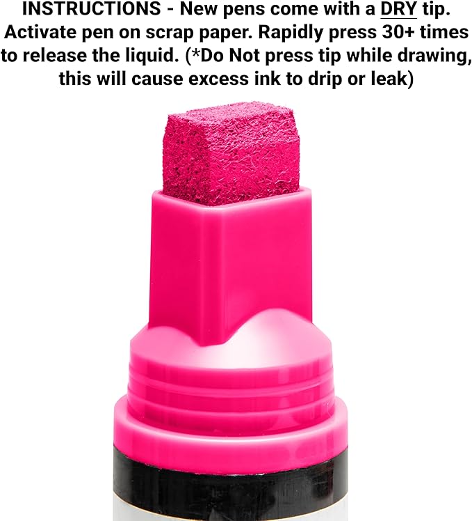 Glass Pen Window Marker: Liquid Chalk Pens for Glass, Whiteboard Markers with Washable Paint - Graduation, Car Windows, Mirror Pen, Storefront, Wedding, Parade, Party & Holiday (Pink, Jumbo Tip)-DeskLoop Office