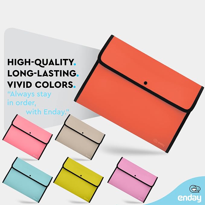 Square Flap Document Holder Red, Expanding File Folder, A4 Letter Size Reusable - Image 4
