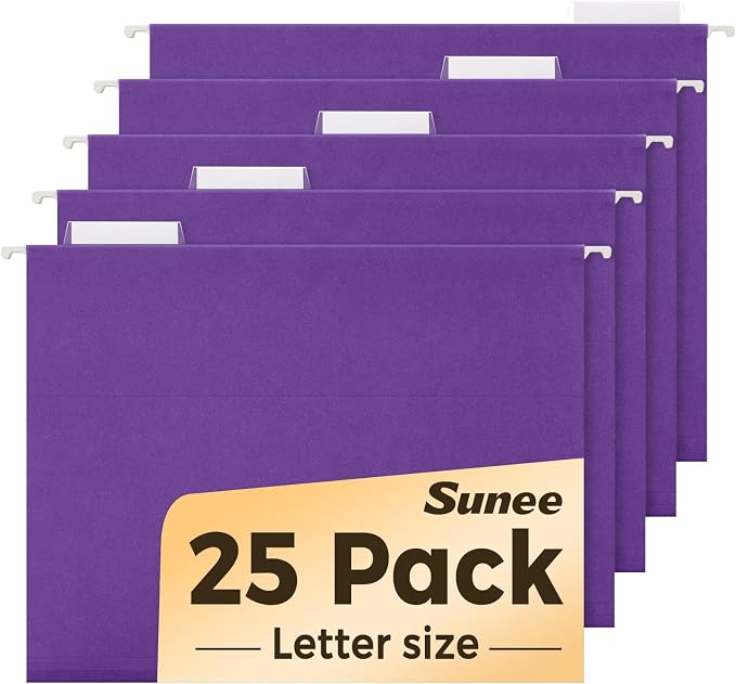 SUNEE 25 Pack Hanging File Folders, Hanging File Folders Letter Size by SUNEE