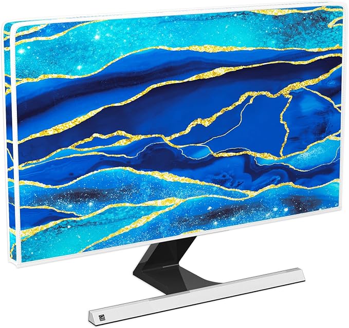 Baocicco Royal Blue Marble Waterproof TV Cover 80 Inch Creative Design Monitor by Baocicco