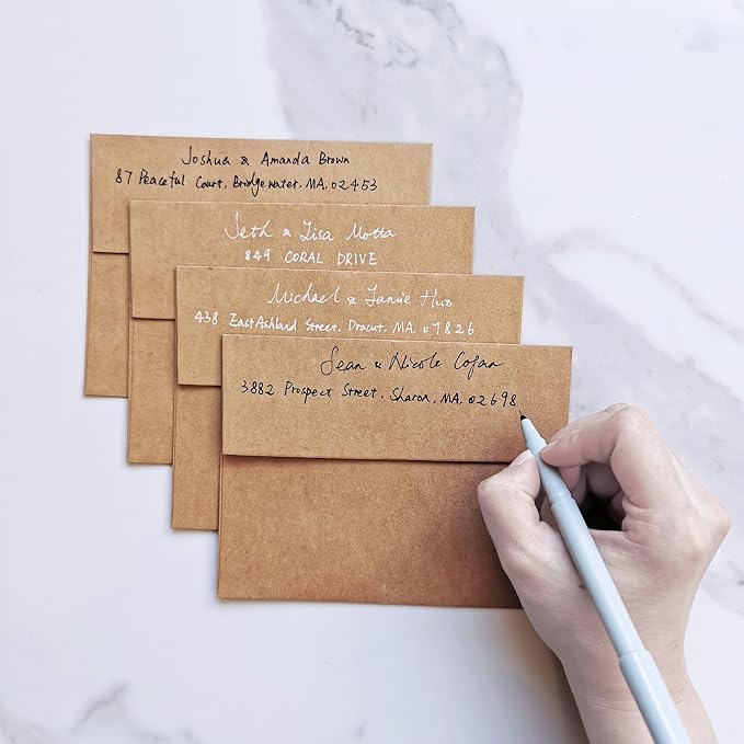 1000 Pcs A2 Invitation Envelopes in Kraft Brown Peel & Press Self Seal 4 3/8 x - Image 8