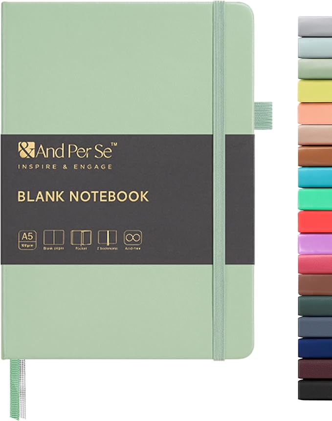 &And Per Se Blank Sketch Notebook, A5 Hardcover, 160 Pages 100gsm Thick Paper by AndPerSe