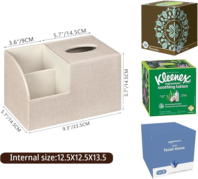 PU Leather Square Tissue Box Cover - Image 3