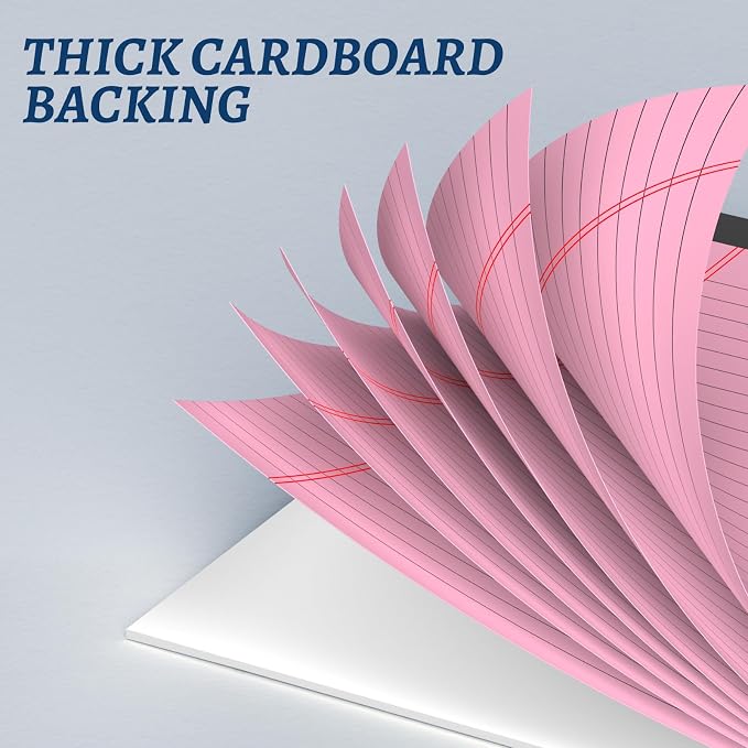 6 Pack 5 x 8 Inch Pink Legal Pads, Double-Sided Lined Notepads - Image 4