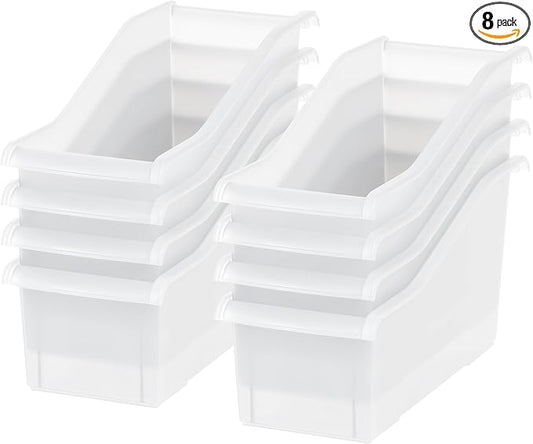 IRIS USA Plastic Book Bin Magazine Holder, Vertical Standing Connecting by IRISUSA