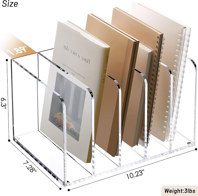 YUXUN Acrylic Magazine Holder, Book Storage-Office/Home/Classroom Organization - Image 2