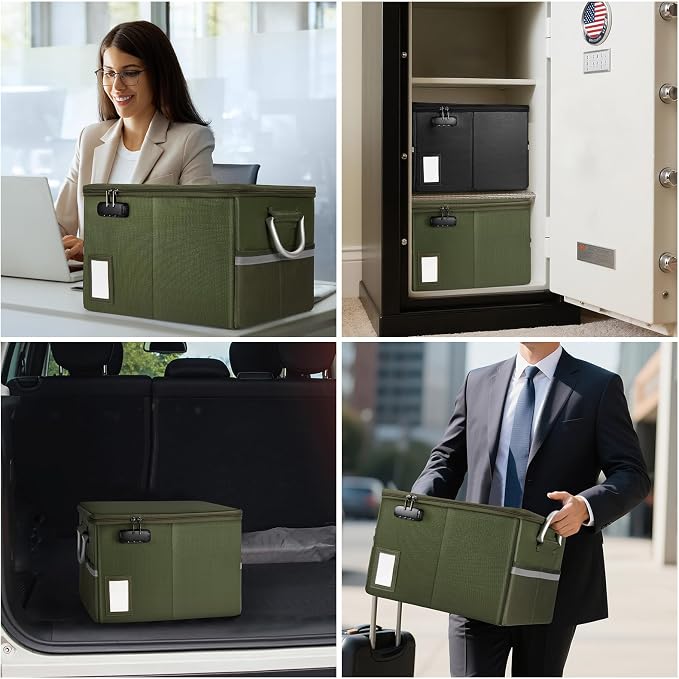 TOMKID Fireproof Document Box, Fire Proof Safe Box - Image 4