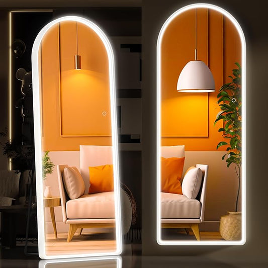 Hasipu 56" x 16" Led Mirror - Full Length, Wall Mounted with Lights & 3 Color Modes-DeskLoop Office
