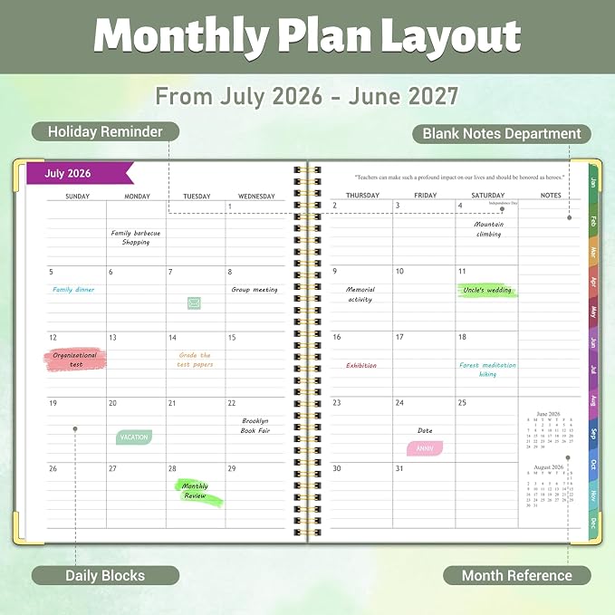 Teacher Planner 2026-2027, Jul 2026-Jun 2027 Academic Year, 8.5" x 11" Lesson - Image 4