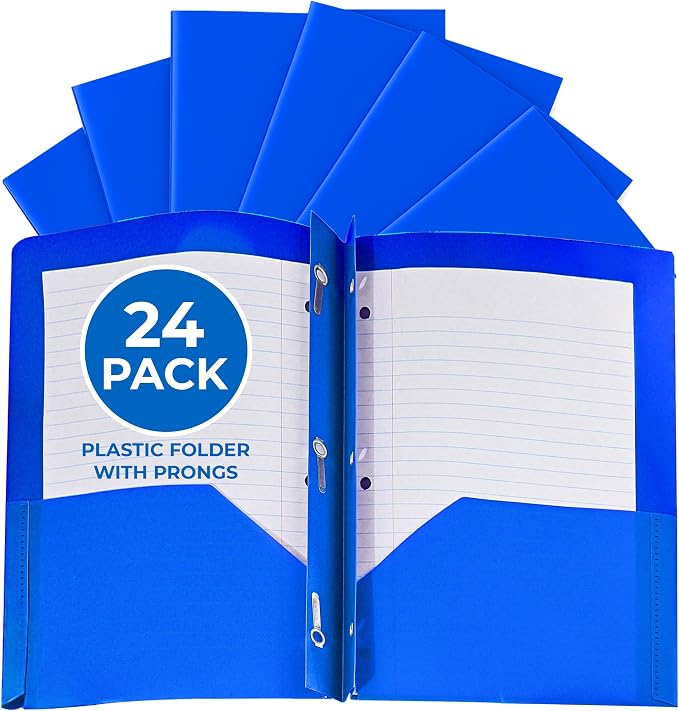 24 Pack Blue Plastic Folders by EPI