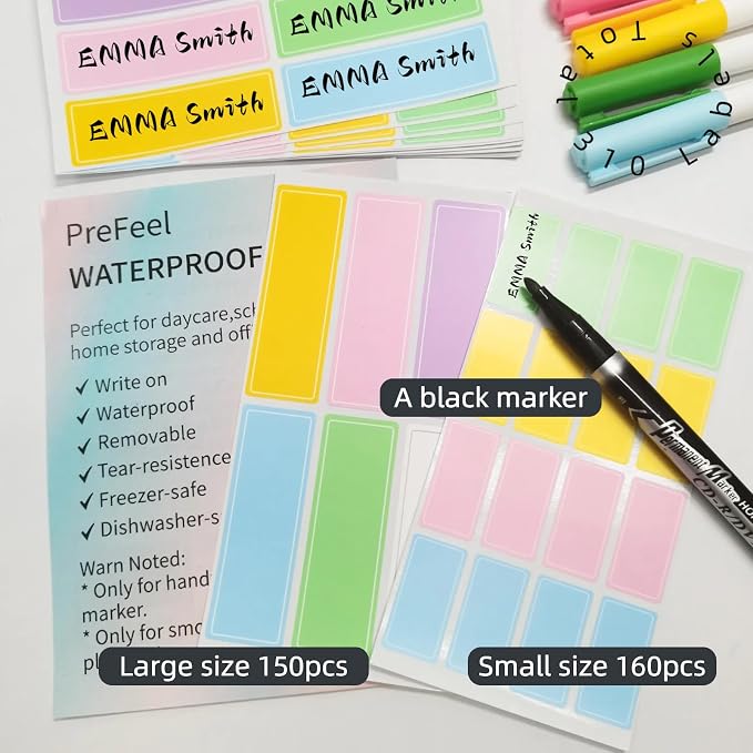 Assorted Colors Waterproof Removable Labels - Image 2