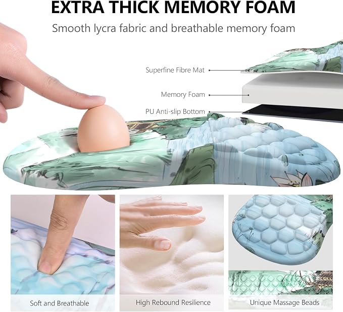 Ergonomic Mouse Pad Wrist Rest, 2 in 1 Keyboard Pad - Image 3