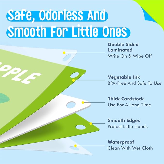 SpriteGru Alphabet Flash Cards, 52 Double Sided Cards, Uppercase & Lowercase - Image 3