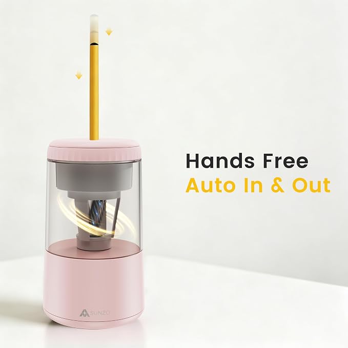 SUNZO Electric Pencil Sharpener, Fully Automatic Sharpener - Image 3