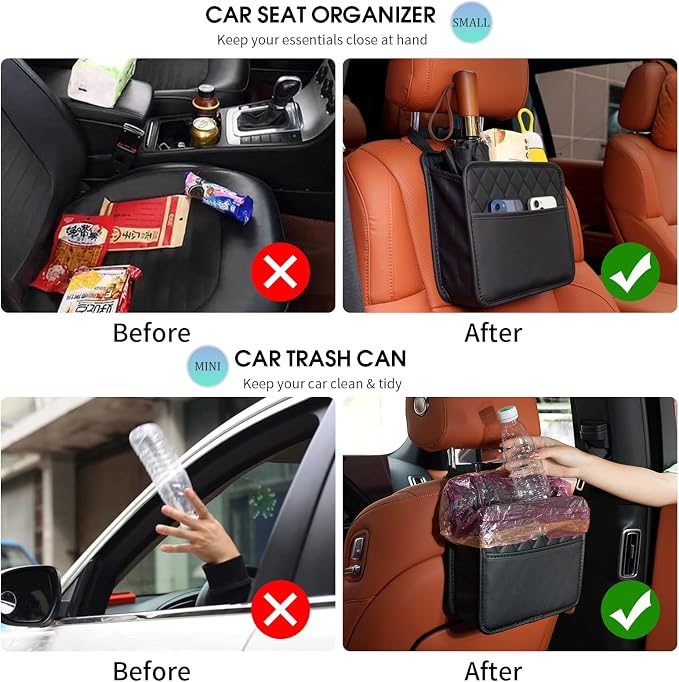 FrgKbTm 2Pack Car Seat Back Hanging Bag Car Document Holder Multi-Pocket Bottle - Image 5