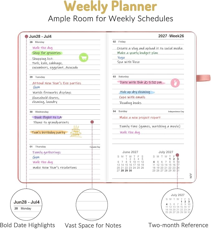 Forvencer Pocket Planner 2026-2027, Weekly Monthly Planners - Image 3