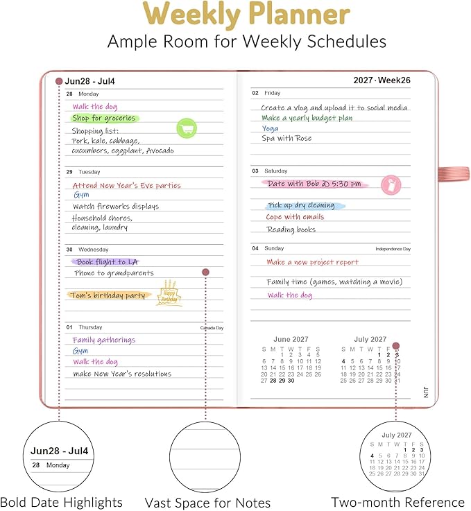 Forvencer Pocket Planner 2026-2027, Weekly Monthly Planners - Image 3