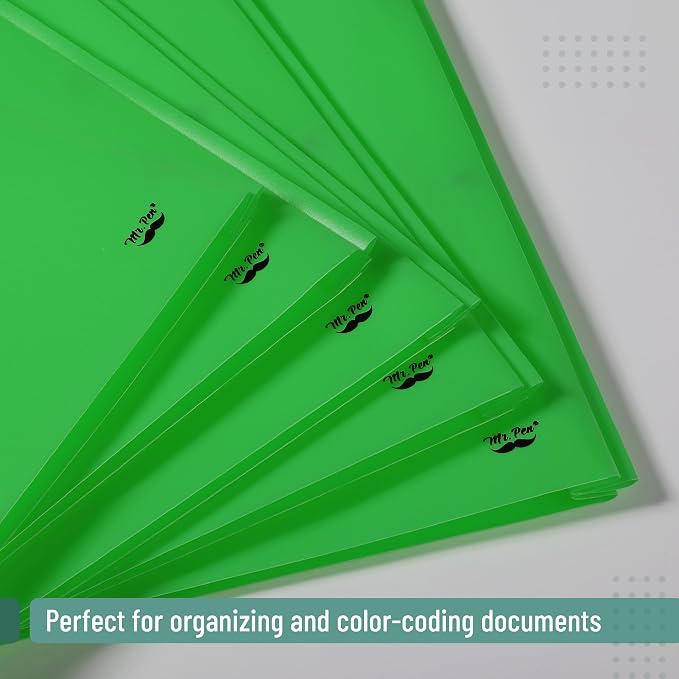 Mr. Pen- Plastic Folders with Pockets and Prongs, 36 Pack, Letter Size | Green - Image 6