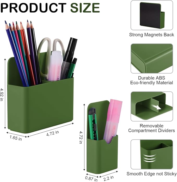 KITANIS Magnetic Pen Holder, 2 Pack Magnetic Dry Erase Marker Holder - Image 2