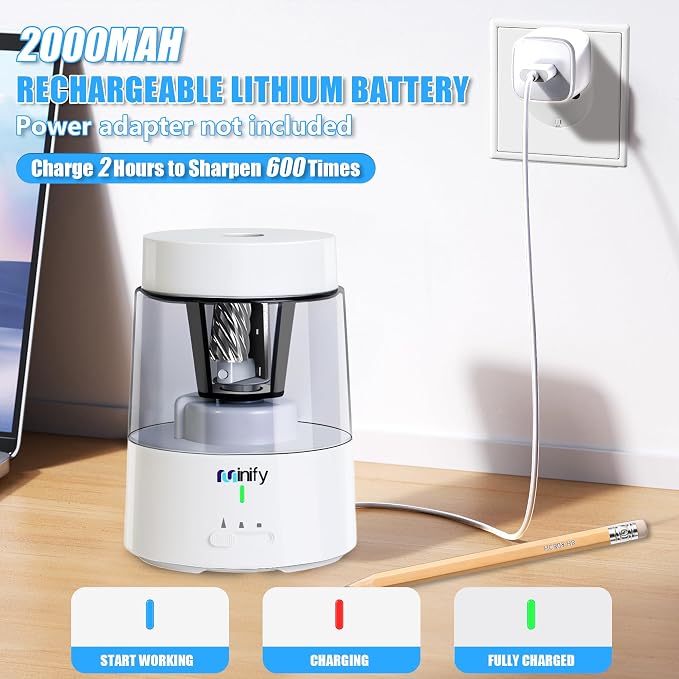 Pencil Sharpener Electric Pencil Sharpener Heavy Duty Blade Rechargeable - Image 4