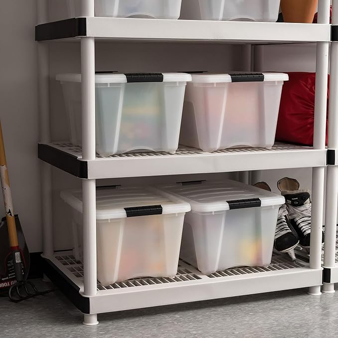 IRIS USA 8 Pack Stackable Storage Bin, 32 Quart Plastic Container Totes - Image 4