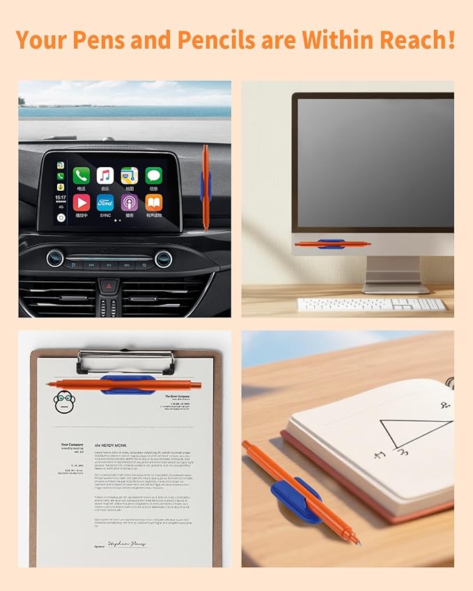 Tiizze Adhesive Pencil Holders for Desk Set of 10 - Image 5