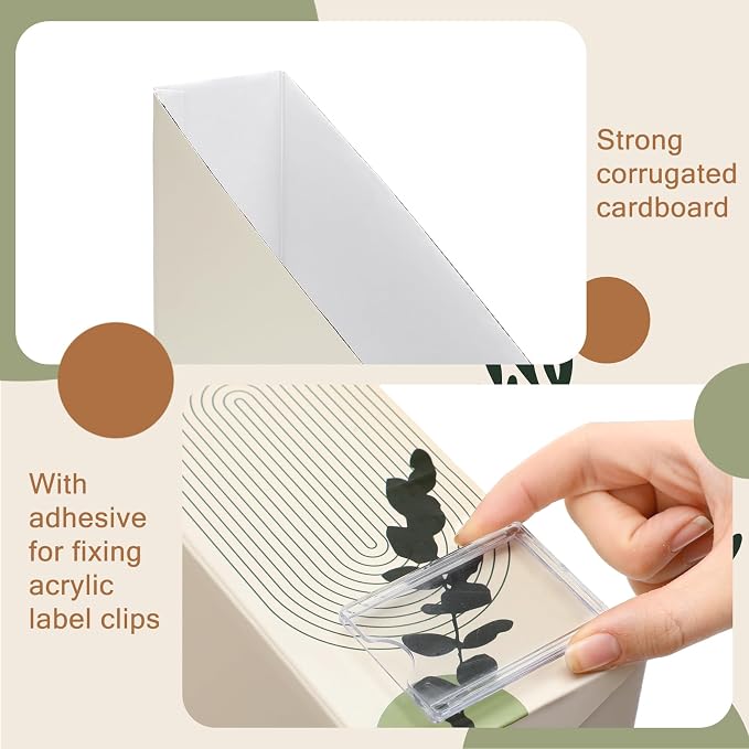 AmazingSpark Set of 4 Boho Plant Magazine Holder Decorative Foldable Magazine - Image 3
