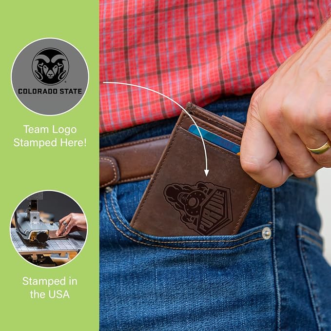 Team Sports America NCAA Colorado State University Front Pocket Slim Wallet - Image 7