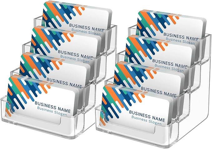 MaxGear Acrylic Business Card Holder, 320 Cards Capacity, 4 Pocket, 2 Pack | by MaxGear
