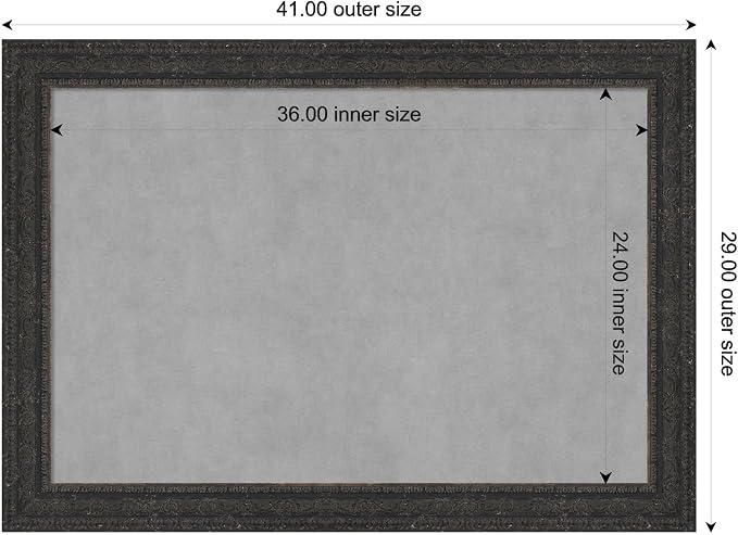 Amanti Art Black Framed Magnetic Board 29x41 Large Vision Board - Image 2
